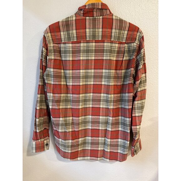 L.L. Bean Mens Traditional Fit Red Plaid Button-Down Shirt M-Reg Organic Cotton - Picture 4 of 7